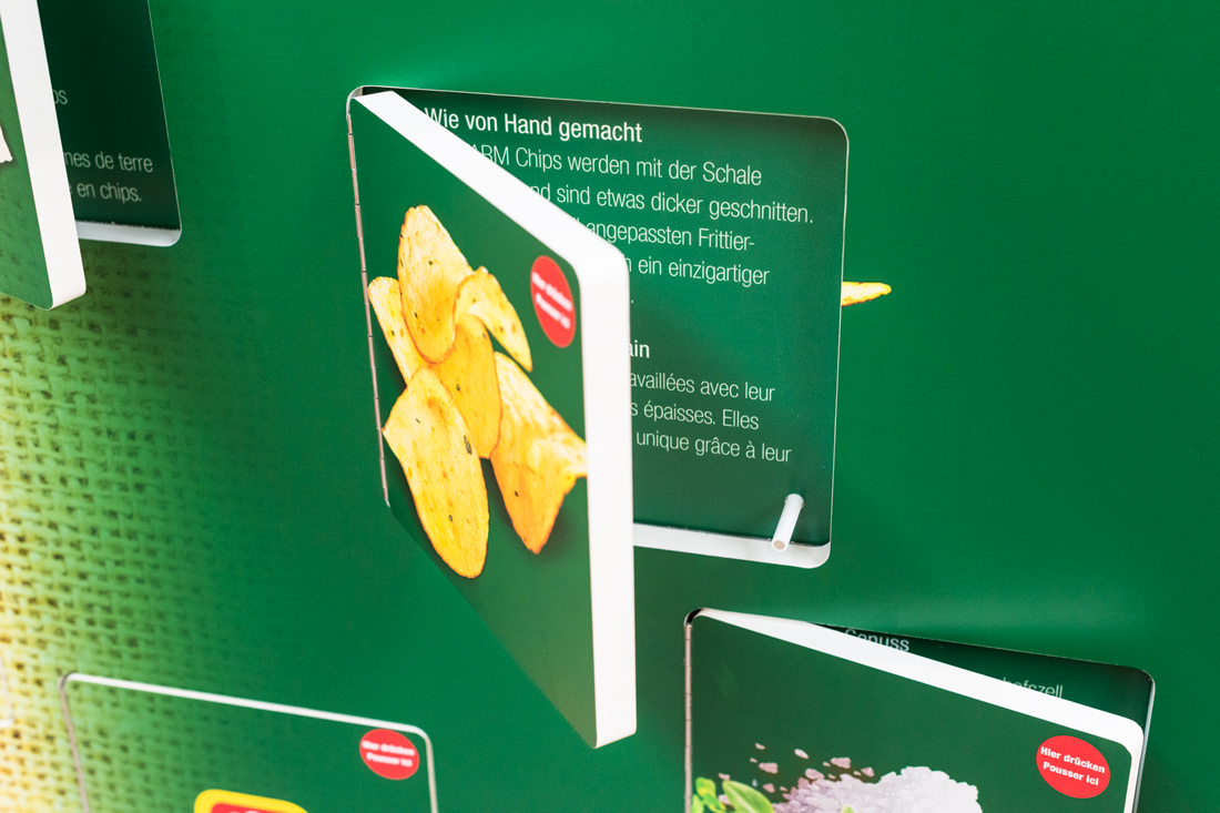 POS-Promotion Klappen zum oeffnen mit Infos zum Produkt